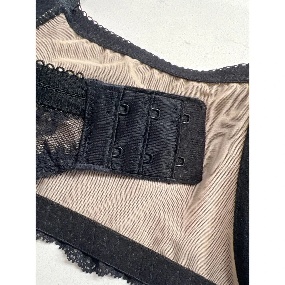Wacoal‎ Retro Chic Full Figure Underwire Bra Black Lace 851212 US 32G